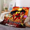 Custom Name Incredibles Family Adventure flannel Blanket for Super Soft Cute Comfort Blanket for Travel Bedding Couch Sofa Blanket