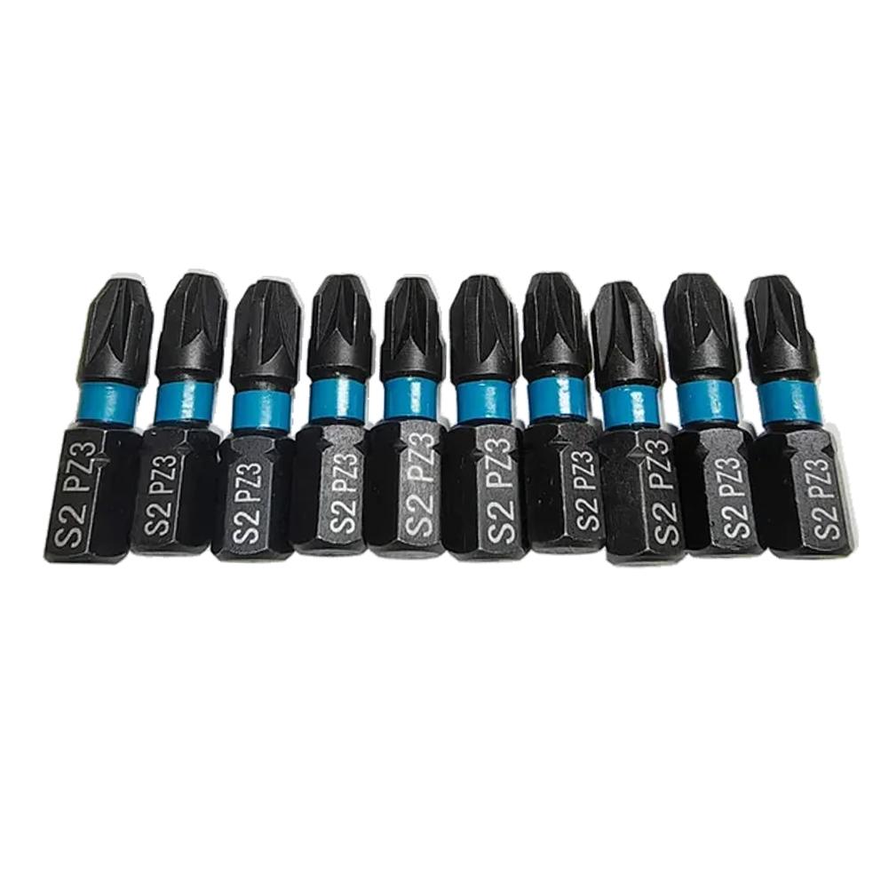 10PCs Magnetic Batch Head Alloy Steel Screwdriver Bit 25mm PZ1 PZ2 PZ3 Screwdriver Bit Hex Shank Driver Bit Hand Tools
