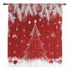 Рождественский шар из листьев кедра Рождественская елка Красные прозрачные шторы Украшение гостиной Оконные шторы Кухня Тюль Вуаль Шторы