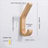 1Pcs Vintage Wall Mounted Wooden Coat Hooks Heavy Duty Double Hook Clothes Hanger With Screws Oak Hooks Bedroom