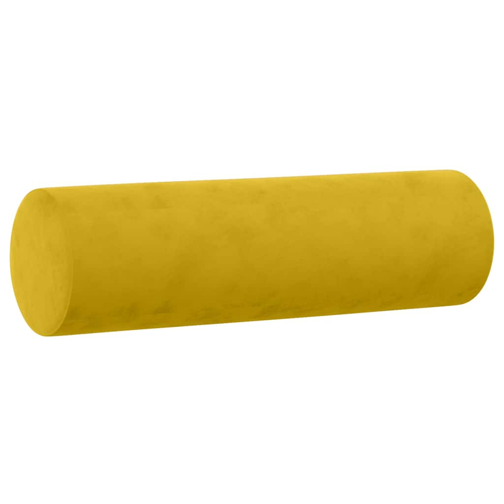 2 Piece Sofa Set with Cushions Yellow Velvet