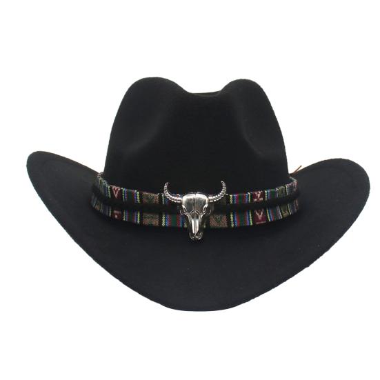 Ковбойская шляпа в стиле вестерн для мужчин и женщин с широкими полями, солнцезащитная фетровая шляпа для пляжа, шерстяная фетровая шляпа для ковбойши с регулируемым ремешком