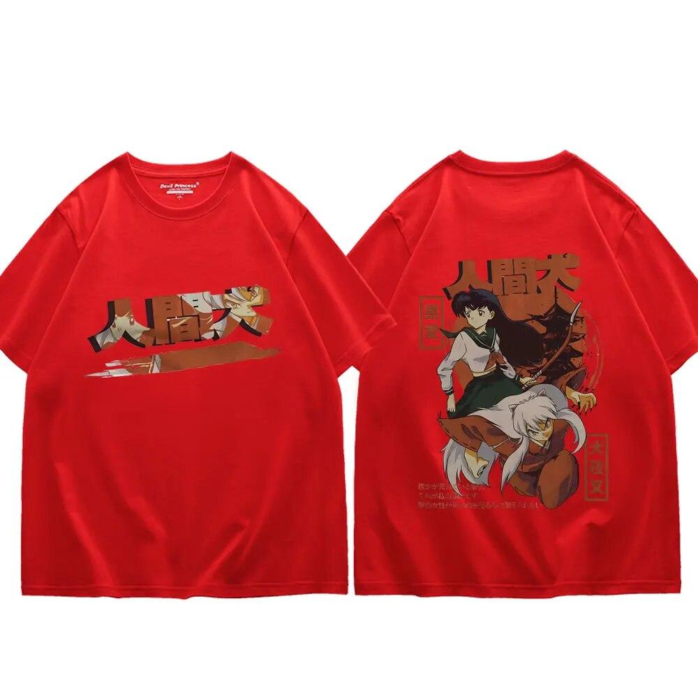 Аниме Inuyasha Higurashi Kagome Графические футболки унисекс Женская трендовая футболка с короткими рукавами с героями мультфильмов Летняя мода Винтаж Свободные футболки