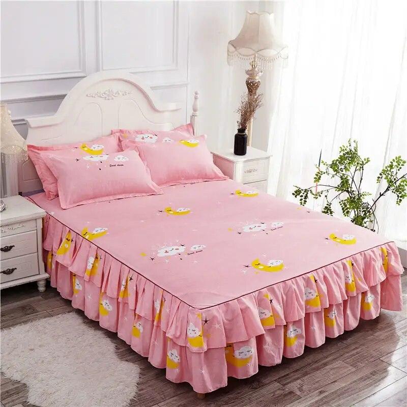 Korean Version Bed Skirt Style Single Piece Bed Sheets Bed Covers Mattresses Anti Slip Protective Covers Dust Covers