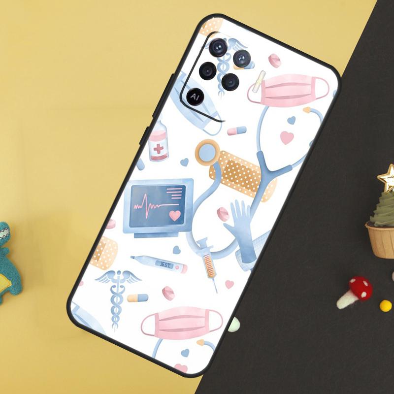 Мультяшный Чехол Доктор Медсестра Для Oppo A58 A78 A98 A18 A38 A74 A94 A54 A15 A17 A57 A6 A5 Pro A16 A76 A96 A40 A60 A80