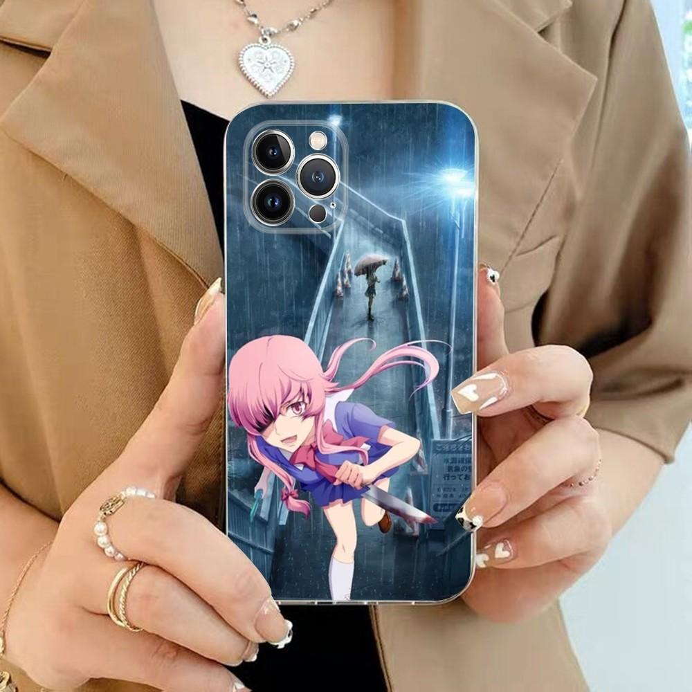 Чехол для телефона в стиле аниме Future Diaries для iPhone 15 13 14 Pro Max XS XR 12 11 Pro 13 Mini 6 7 8 Plus Прозрачная задняя крышка Capa