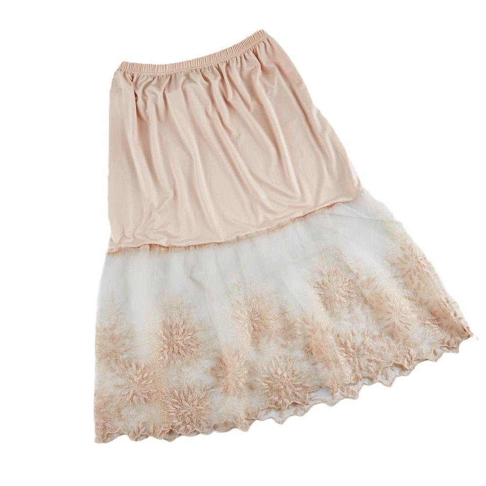 Антибликовая кружевная нижняя юбка-подкладка 70 см Подкладка Нижняя юбка Женская сетчатая нижняя юбка-подкладка Платье Весна