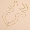 Double Layer Water Drop Rhinestone Necklace Two-piece Set Stacking Long Tassel Pendant Clavicle Chain Jewelry for Women