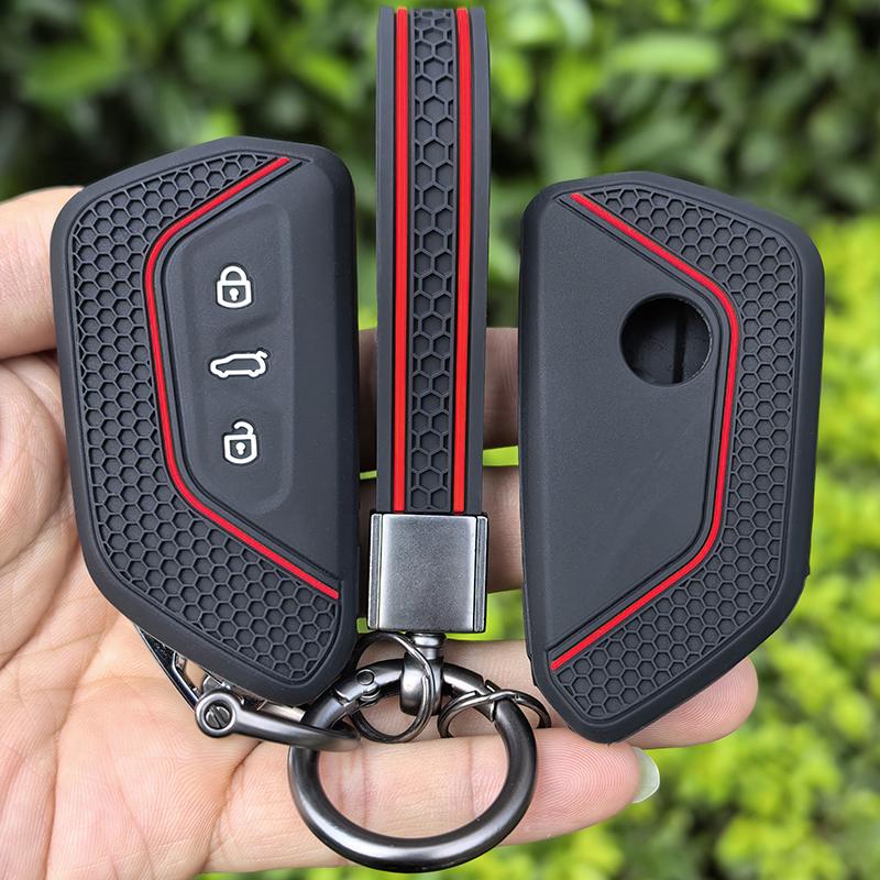 Чехол для автомобильного ключа с 3 кнопками для VW Volkswagen Golf 8 Mk8 MK4 2020 2021 GTI GTD R ID3 ID4 MK4 Skoda Cupra Formentor Tarraco