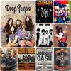 Металлические жестяные таблички Rocking Roll Группы Doop Johnny Purple Roses Настенный арт Постеры Украшение для мужской пещеры Дома Кафе Гаража Клуба Баров