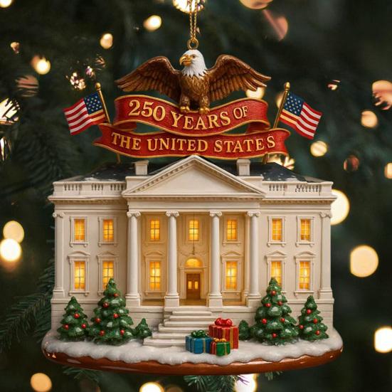 US 250th Anniversary Decoration 250 Years of The United States Commemorative Ornament Keepsake Patriotic Hanging Decoration for Christmas Tree
