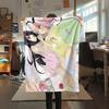 1PC Puella Magi Print Flannel Blanket, High quality Comfortable for All Seasons, Home Decor, Warmth and Comfort, Perfect for Christmas Gifts