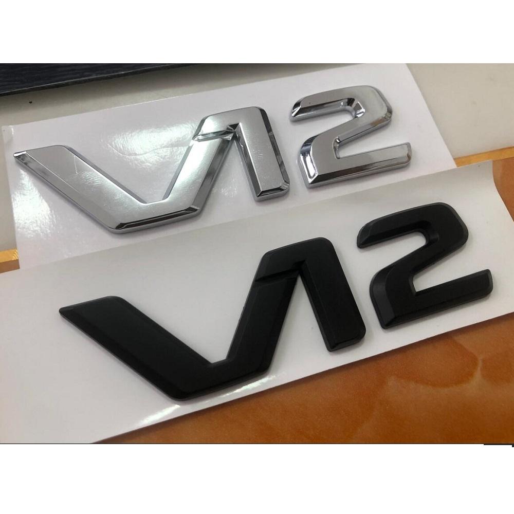 Chrome Black V12 V 12 Letters Sides Fender Badges Emblems for Mercedes Benz MAYBACH S500L S600L S63 S65 S65L AMG FF70
