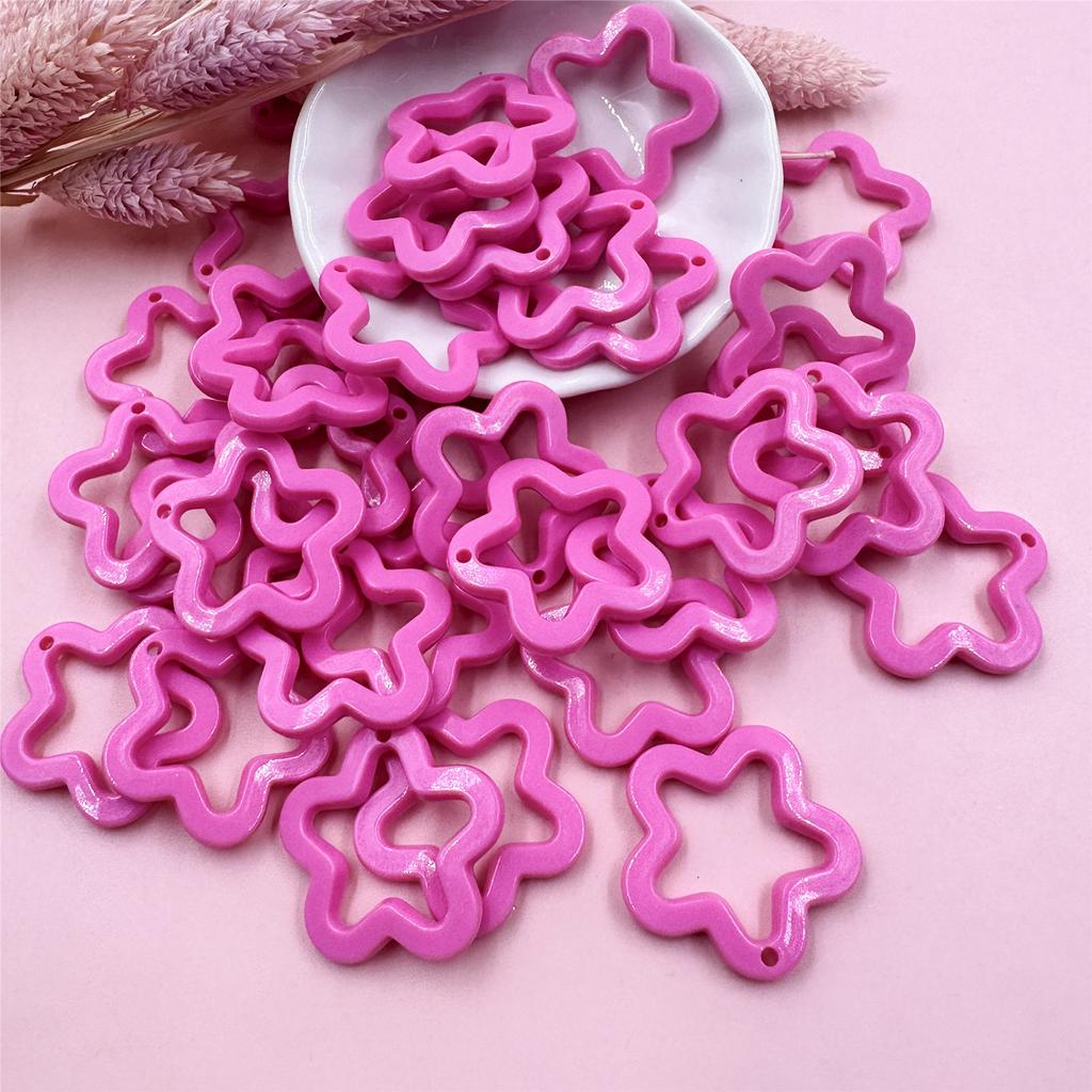 Высококачественная подвеска в виде звезды пентаграммы, 40 шт., подвески цвета конфет для ожерелья, сережек, изготовление украшений своими руками, 30 мм, акрил