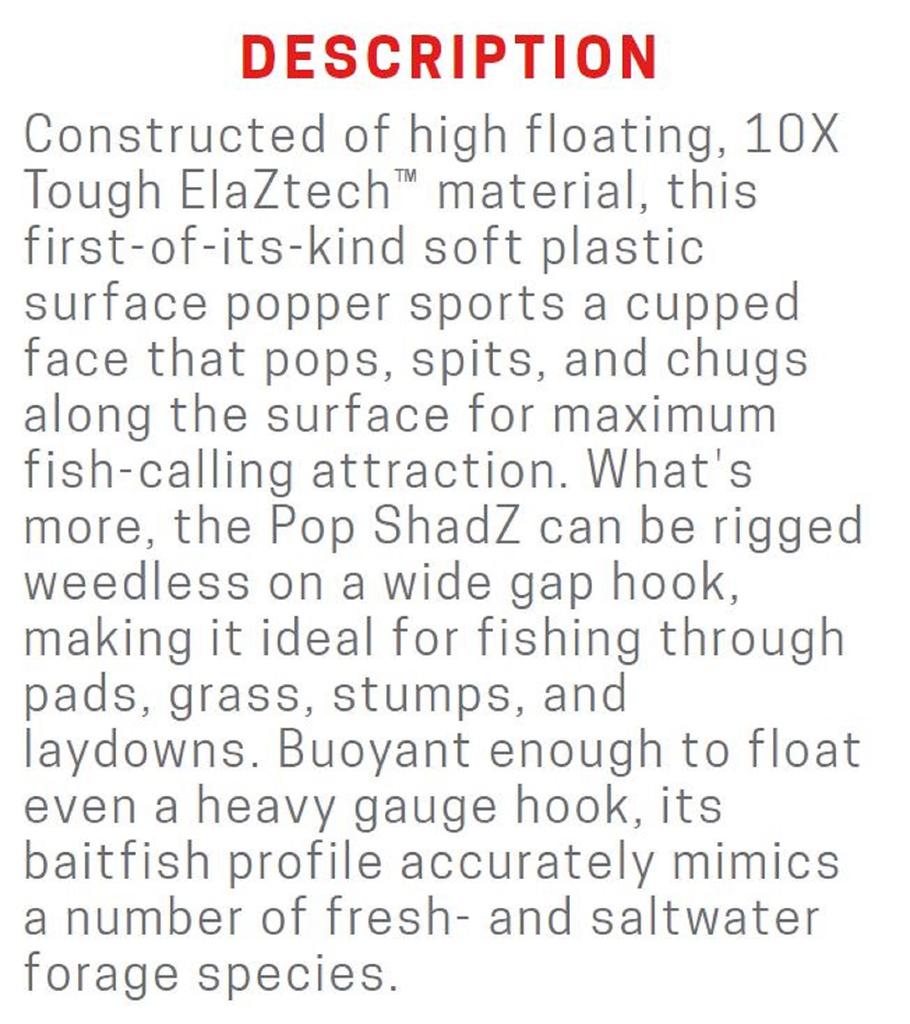 Zman Soft Lure Pop ShadZ 5 Inch 3/Pack Mud Minnow (5728)