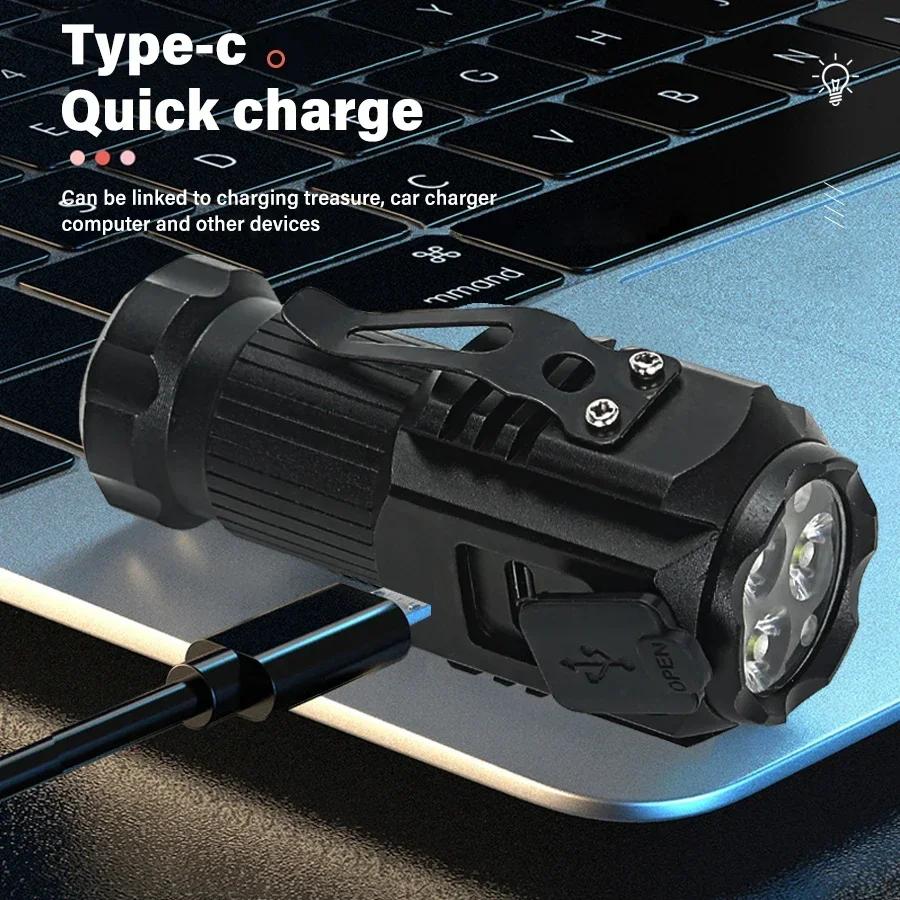 Bright Super Mini P35 LED Flashlight USB Rechargeable Torch 5 Lighting Modes 2000LM Powerful Lamp Camping Fishing Lantern