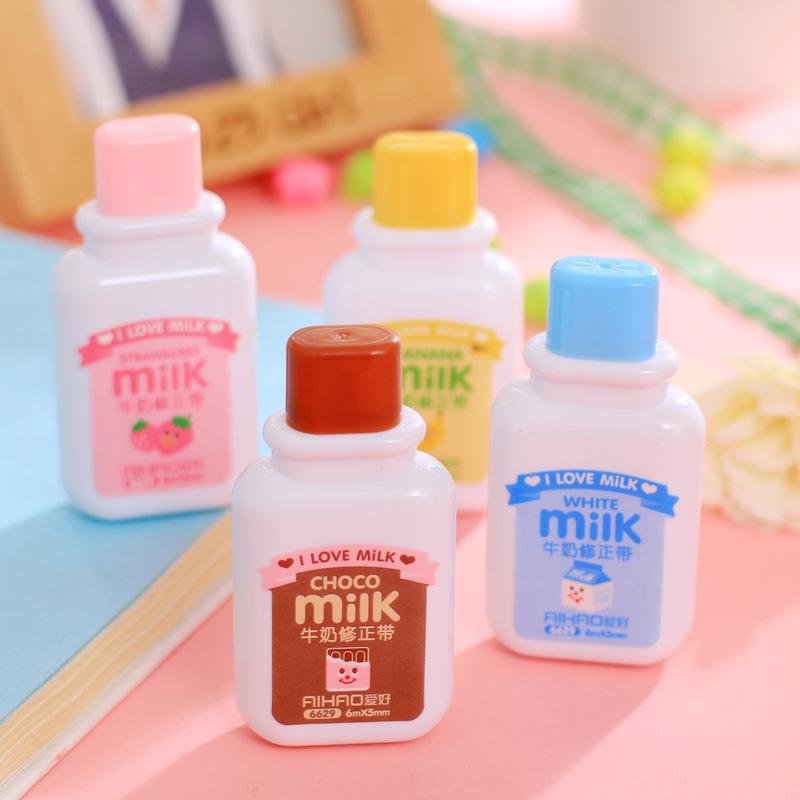 Новинка Молочная бутылка Kawaii Белый корректор Практичная корректирующая лента Дневник Канцелярские принадлежности Школьные принадлежности