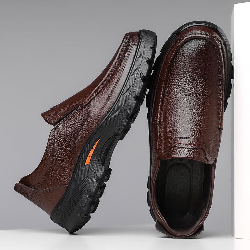 Удобные лоферы на мягкой подошве, мужская повседневная обувь из натуральной кожи, новые элегантные мужские деловые туфли с низкой посадкой, прогулочная обувь