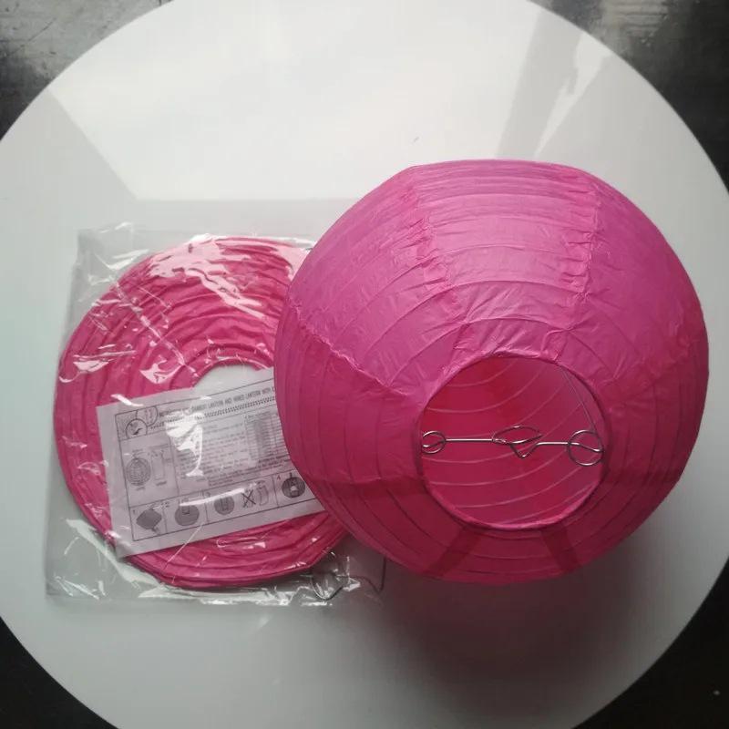 Круглый белый бумажный фонарик 10 дюймов, красный фонарик для Праздника середины осени и свадебного украшения