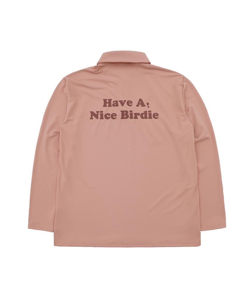 UPPERSTROP GOLF [Up3098] Upst Golf Signature Logo Long Sleeve Polo Shirt Indie Pink