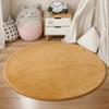 Soft Round Coral Velvet Rug Non Slip Floor Mat for Living Room Bedroom Nursery Cute Home Decor