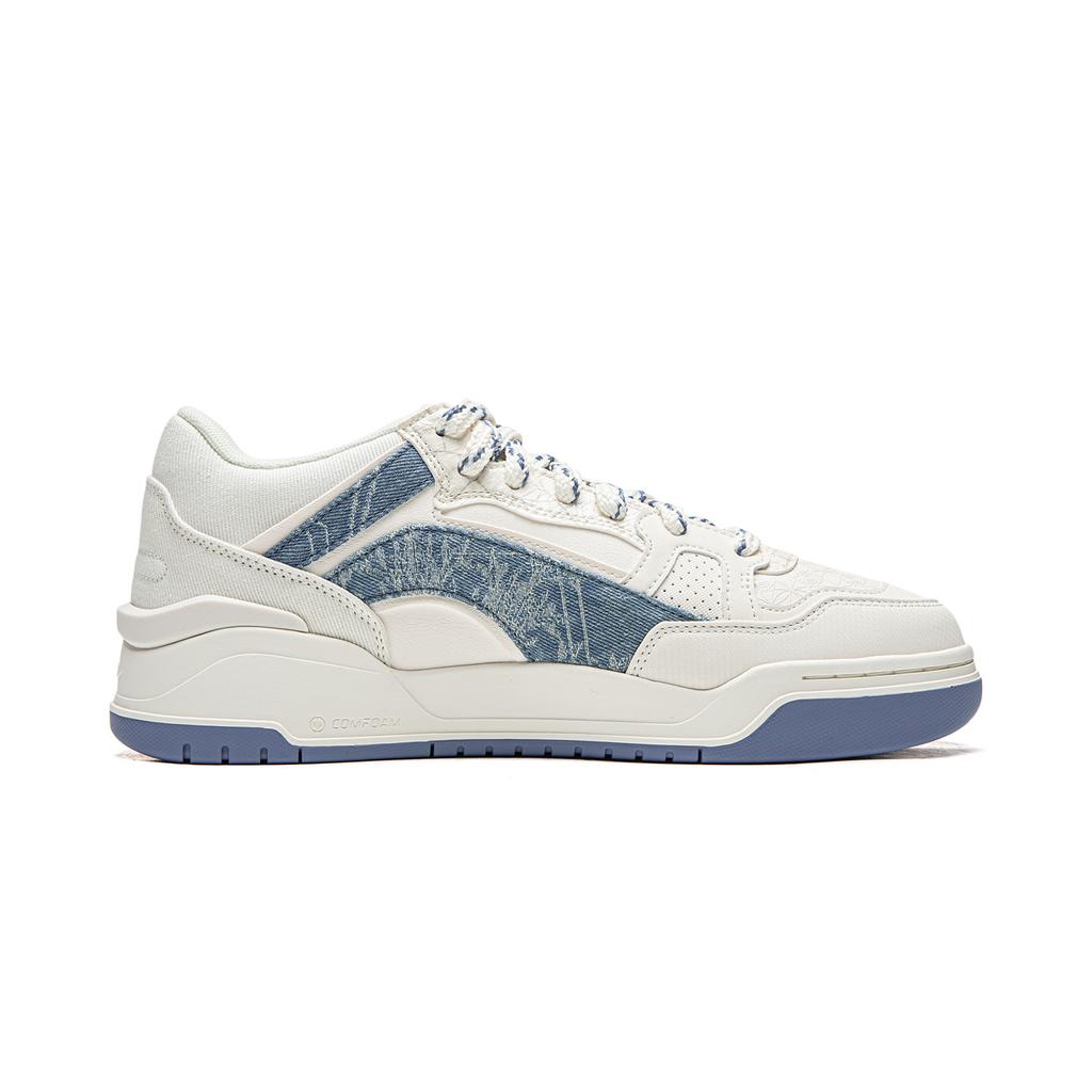 Li Ning Moon White 2MID Скейтбордические кроссовки Мужские Средние Белый Синий AGCV331-7