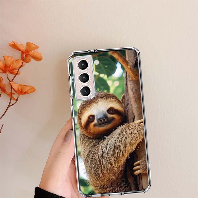 Cute Sloth Clear Phone Cases for Samsung S26 Ultra Galaxy S25 Edge S24 S23 FE S21 Plus S20 S22 S10 Cover Patterned Compatible wi