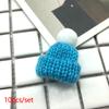 10pcs Cute Christmas Knitted Hat Ornament Mini Knitted Little Beanies Handwoven Decorative Small Hat