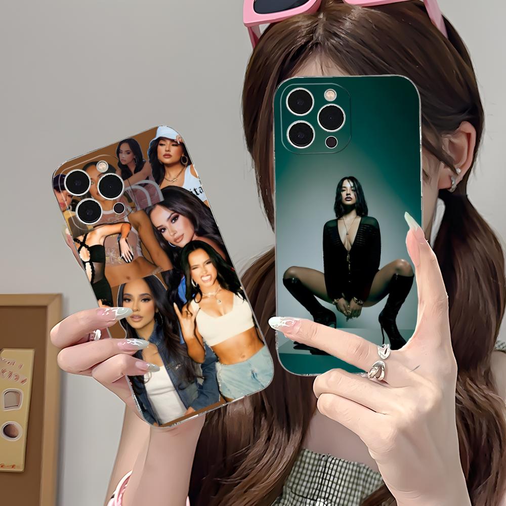 Модный Чехол для Мобильного Телефона Becky G для iPhone 16 15 14 13 12 11 X XR XS 8 6 Pro Max Plus Mini Прозрачный Цветной Защитный Красивый