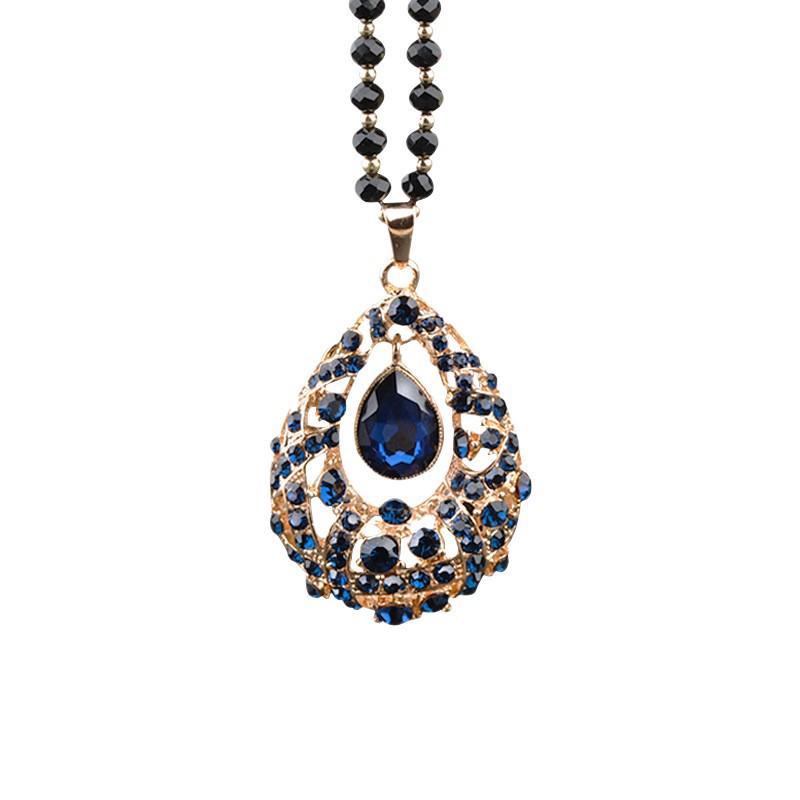 Элегантное женское ожерелье с подвеской в виде хрустального цветка - Универсальный аксессуар-цепочка для свитера на осень/зиму