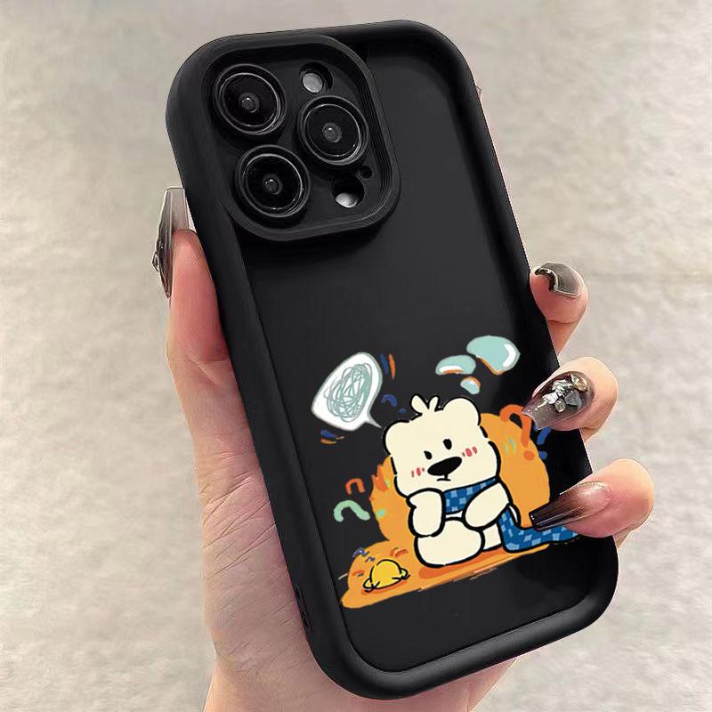 Милый Мультяшный Медведь Чехол для Samsung Galaxy S25 S23 S22 S24 Ultra Plus S21 FE A54 A53 A52 A52S A16 A15 A35 A55 A34 A33 A32 Чехол