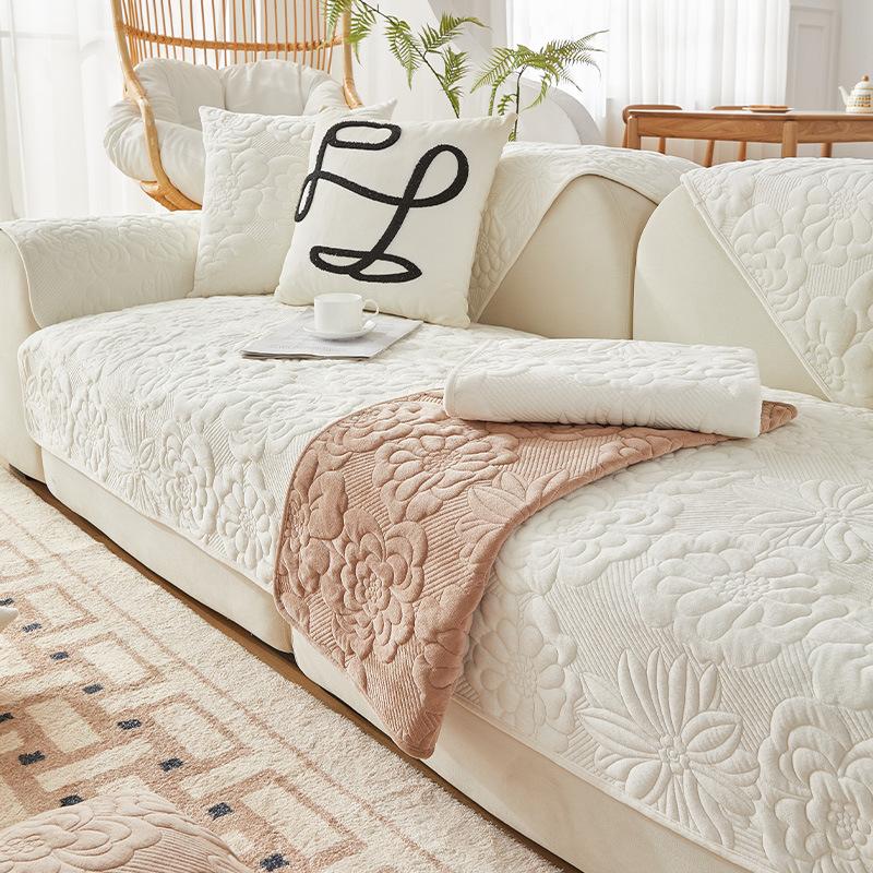 Зимний утолщенный плюшевый коврик для дивана с принтом, противоскользящий и пылезащитный чехол для дивана, L-образный диван, полное покрытие, диван, полотенце, наволочка