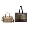 Tory Burch T Monogram Canvas And Leather Boston Bag With Adjustable Shoulder Strap Women handbags Hazelnut-Brown 83970-371