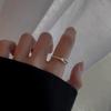 Минималистичное женское кольцо-обручальное кольцо из стерлингового серебра 925 пробы, Не тускнеющее, Высококачественное открытое кольцо для указательного пальца для пары