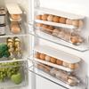 Холодильник Ящик для хранения яиц Большая вместимость Двухслойный прозрачный дизайн Автоматический прокручивающийся держатель для яиц