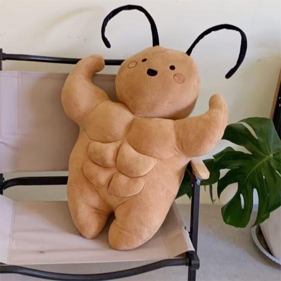 Muscle Cockroach Plush Toy Soft Pillow with Funny Buff Abs Creative Weird Plushie Cushion for Home Decor Kids Gift Teen Humor Unique Doll Toy