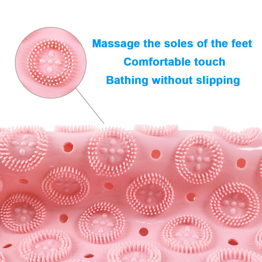 Silicone world PVC Round Anti-skid Bathroom Mats Shower Bathroom Massage Foot Mat Suction Cup With Drain Hole Carpet Floor Mat