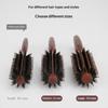 Wood Handle Boar Bristles Round Brush Professional Barber Salon Hairdressing Hair Brush Home Blow Dry Curling Volume Styling