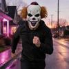 Theatrical Horror Mask Halloween Short Hair Clown Mask, Scary Joker Full Face Breathable Cosplay for Masquerade Party Costume Props