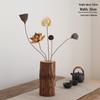 Zen Tabletop Vase with Dried Flowers for Living Room or Tea Room Decor
