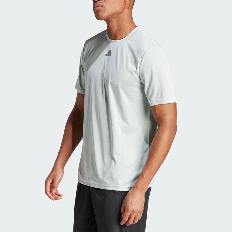 Adidas Футболка с коротким рукавом и круглым вырезом с логотипом и резиновым принтом, мужские топы Miracle-Silver IL7006