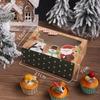 5pcs Christmas Candy Cookies Bag Rectangular Bakery Treat Boxes Pretty Cake Gift Box  Navidad Decor