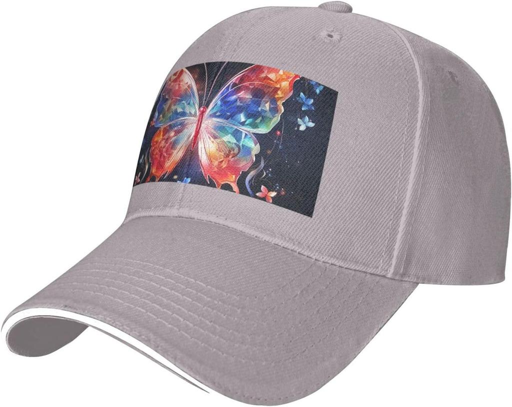 Watercolor Butterfly Baseball Cap Polyester Outdoor Adjustable Sun Protection Casual Dad Hat