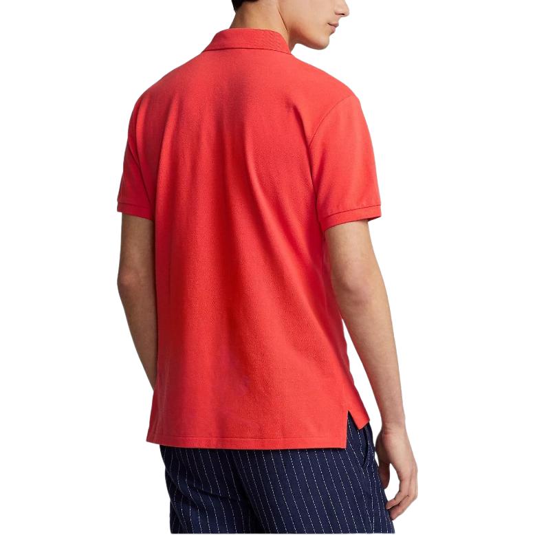 Polo Ralph Lauren однотонный пуловер с вышитым пони-свитером с коротким рукавом, мужская рубашка поло 710675974-119