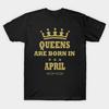 Мужская черная футболка с принтом, очень большая футболка queen-are-born-in-april, хлопковая футболка с принтом на бумаге для переноса изображений без разрезов