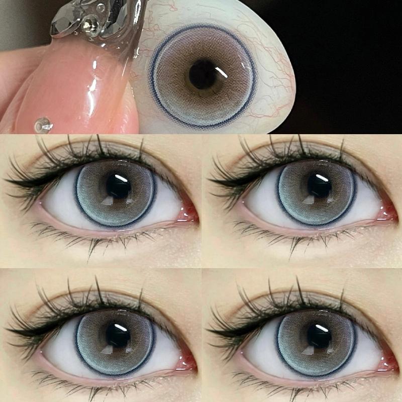 Цветные контактные линзы Mill Creek 14,2 мм с яркими оттенками Стиль Натуральные Ежедневные контакты для использования в течение 12 месяцев Коричневый Синий Фиолетовый WT:40%