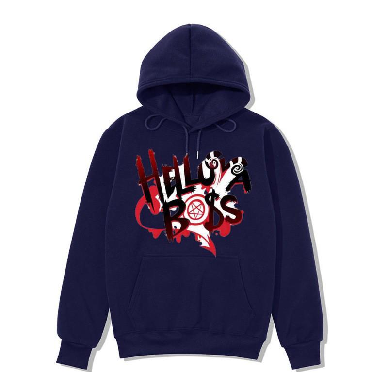 Unisex Oversized Hooded Sweatshirt With Punk Graphic Print Loose Fit Kangaroo Pocket Fall Casual Wear