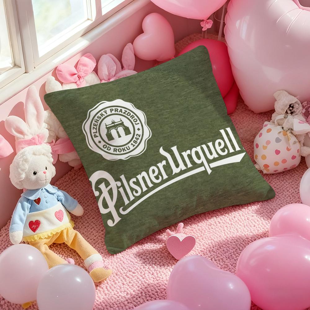 Пиво P-Pilsner U-Urquell Чехол на подушку с принтом для гостиной, дивана и декора спальни