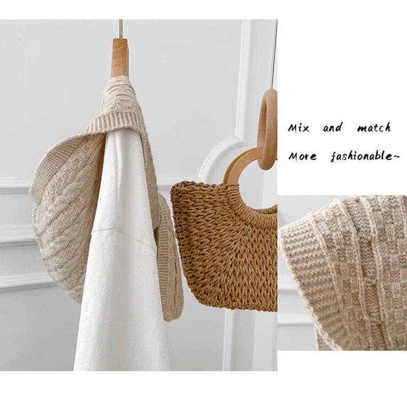 Knitted Hooded Shawl Sweet Fashion Scarf Outdoor Warm Comfortable Solid Color Shoulder Lapping Knit Accessories Autumn Winter