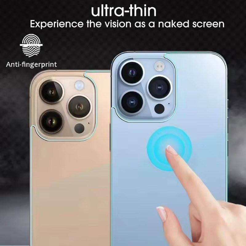 3 шт. Закаленное стекло для заднего экрана для iPhone 16 15 14 13 12 11 Pro Max Plus Mini 7/8 X XR XSmax Телефоны Защитные пленки для заднего экрана